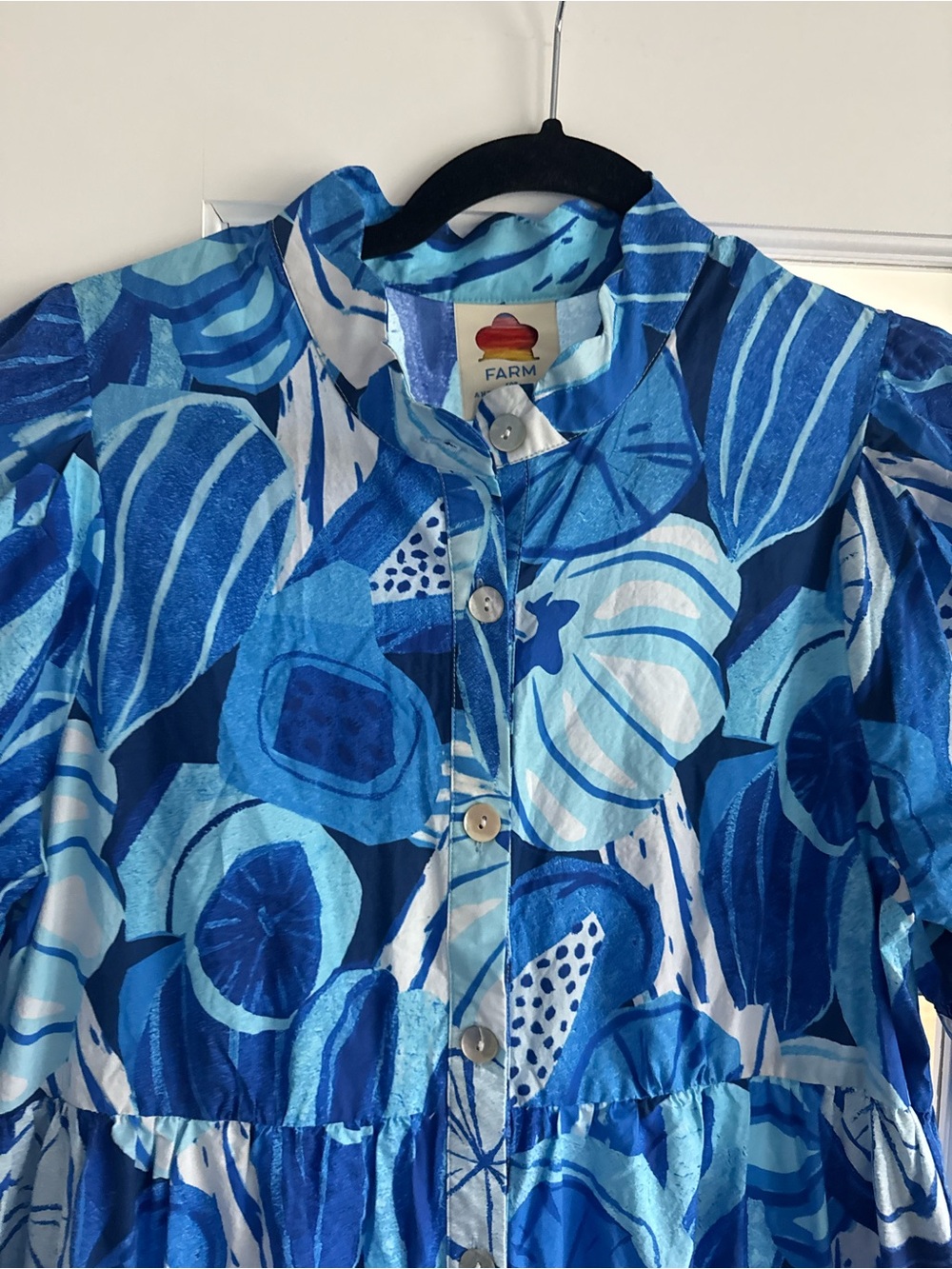 Anthropologie Farm Rio Short-Sleeve Printed Midi Shirt Dress - Picture 5 of 8